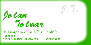 jolan tolmar business card